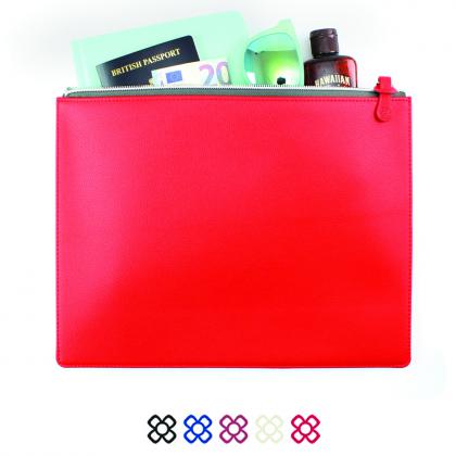 Colours Large Zipped Pouch in recycled Como.