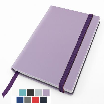 RECYCOPLUS Recycled Pocket Casebound Notebook with Elastic Strap in 9 Colours