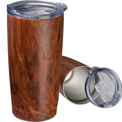 Stainless steel mug with wooden look Costa Rica