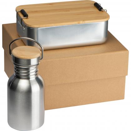 Gift set with drinking bottle and lunch box Québec