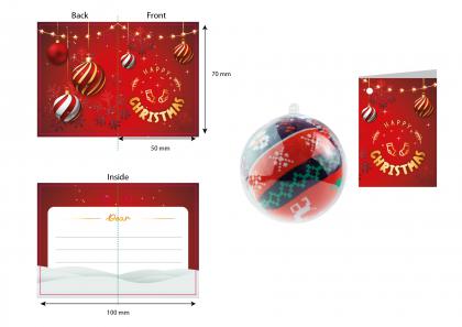 Christmas bauble and custom greeting card