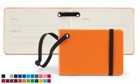 Notebook Style Luggage Tag with Elastic Retainer.