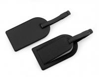 Black Large Luggage Tag with Security Flap in recycled Como.