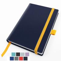 RECYCOPLUS Recycled Pocket Casebound Notebook with Elastic Strap & Pen Loop in 9 Colours