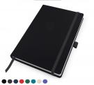 Recycled ELeather A5 Casebound Notebook with Elastic Strap & Pen Loop, made in the UK in a choice of 8 colours.