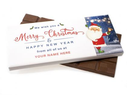 CHRISTMAS MILK CHOCOLATE LARGE BAR 90G, ECO-friendly