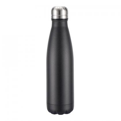 Oasis black powder coated stainless steel, thermal insulated bottle - 500ml