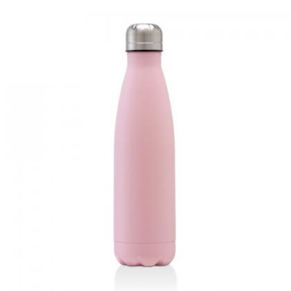 Oasis light pink powder coated stainless steel, thermal insulated bottle - 500ml