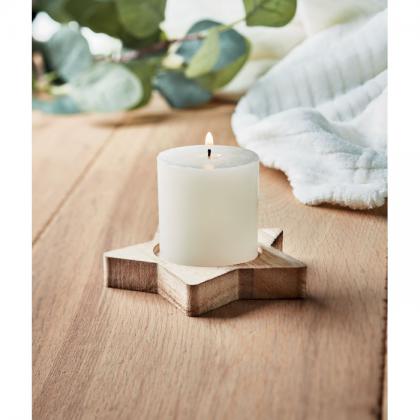 Candle on star wooden base