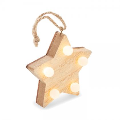 Wooden weed star with lights