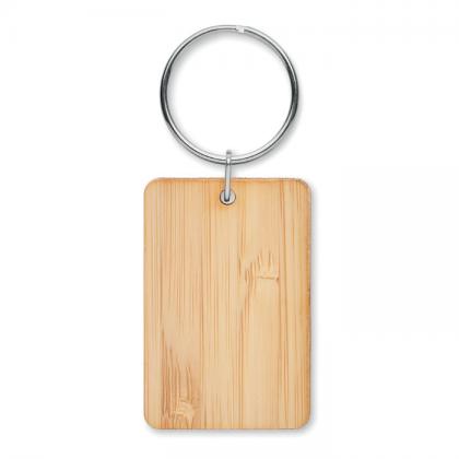 Rectangular bamboo key ring