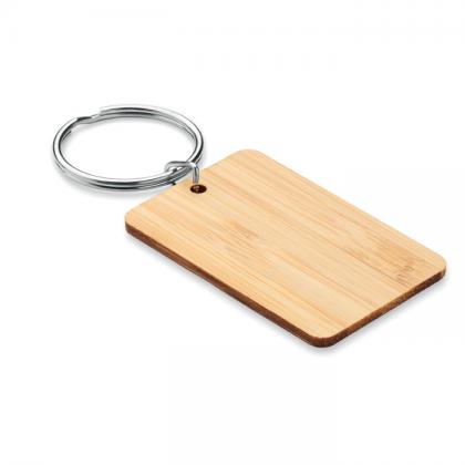 Rectangular bamboo key ring
