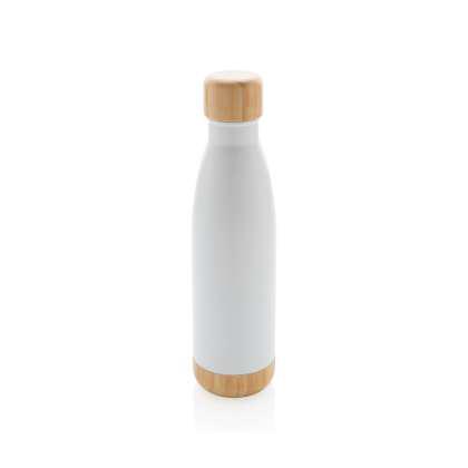 Vacuum stainless steel bottle with bamboo lid and bottom
