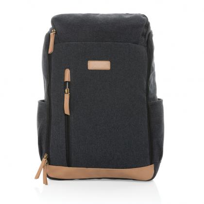 Impact AWARE™ 16 oz. recycled canvas 15" laptop backpack