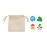 et of 4 Christmas erasers