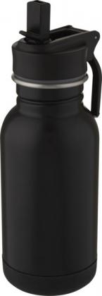 Lina 400 ml stainless steel sport bottle with straw and loop