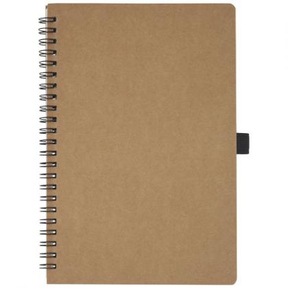Cobble A5 wire-o recycled cardboard notebook with stone paper