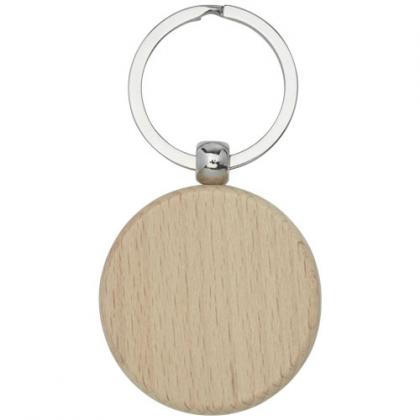 Giovanni beech wood round keychain