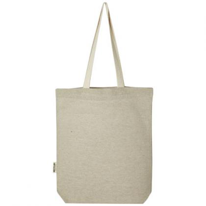 Pheebs 150 g/m² recycled cotton tote bag with front pocket 9L