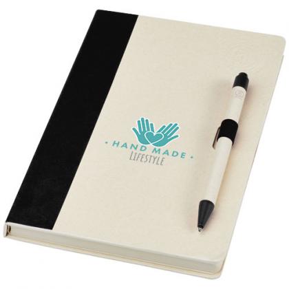 Dairy Dream A5 size reference recycled milk cartons notebook and ballpoint pen set