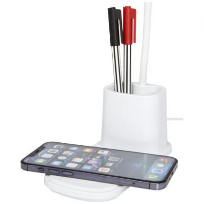 Bright desk lamp and organizer with wireless charger