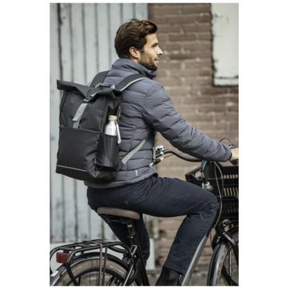 Aqua 15" GRS recycled water resistant roll-top bike bag 20L