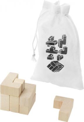 Solfee wooden squares brain teaser with pouch