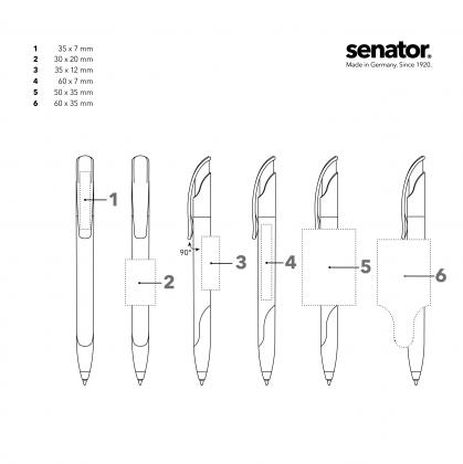 senator® Challenger Polished basic with soft grip push ball pen