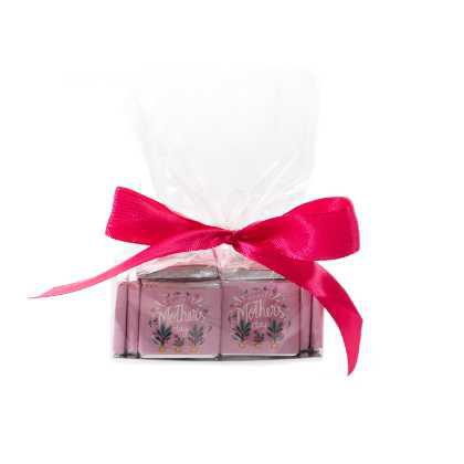 MOTHER'S DAY CLEAR SACHET GIFT BAGS & BOW WITH CHOCOLATES OR SWEETS