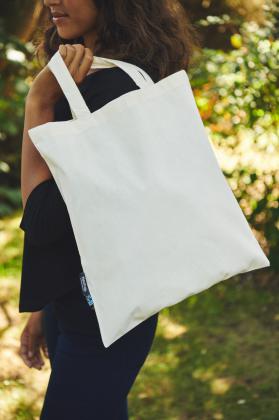 Neutral Fairtrade Organic Shopping Bag W. Short Handles