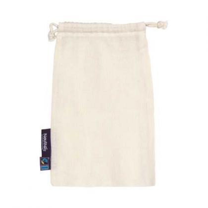 Neutral Fairtrade Organic Cotton Bag w. Drawstrings (Pack of 5 Pieces)