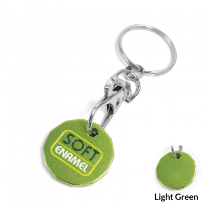 Round Aluminium Keyring - Soft Enamel - Light Green