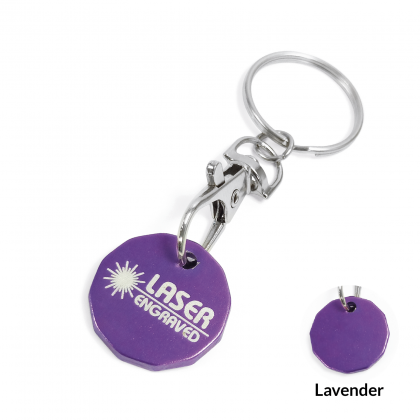 Round Aluminium Keyring - Laser Engraved - Lavender