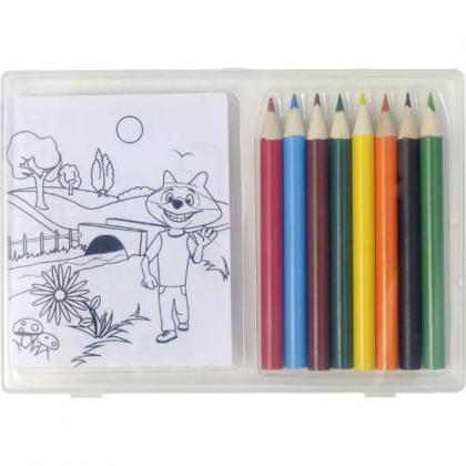 Pencils andÂ colouring sheets