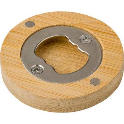 Bamboo magnet with bottle opener