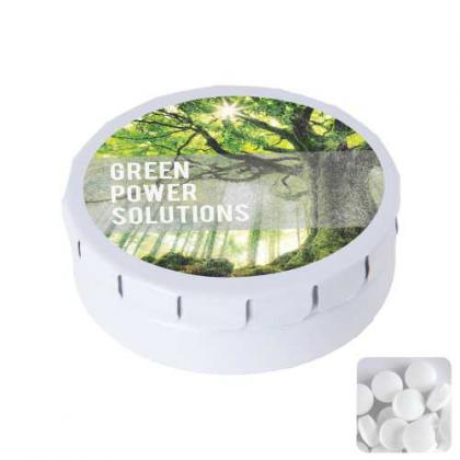 Round click tin with dextrose mints