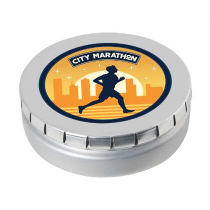 Large round click tin with dextrose mints