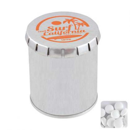 Tall round click tin with dextrose mints