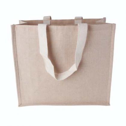 Canvas shopper with woven handles
