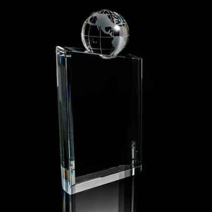 Large Crystal Block with Crystal Globe