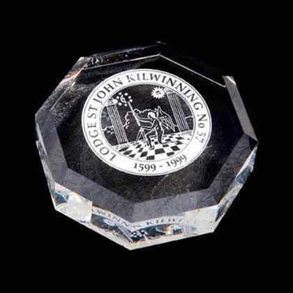 Octagon Crystal Paperweight