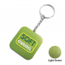 Rectangular Aluminium Keyring - Soft Enamel - Light Green