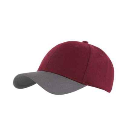 100% Melton Wool Crown with Cotton Peak 6 panel cap with buckle adjuster