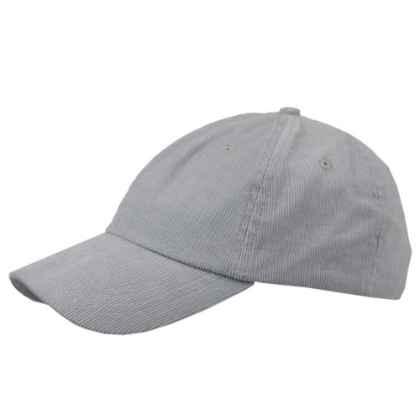 Poly/Cotton Cord 6 Panel unstructured cap with metal slide adjuster