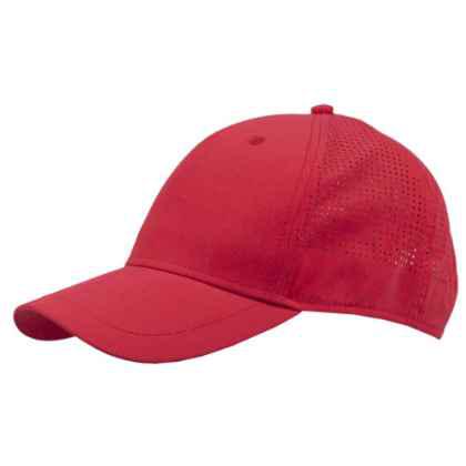 100% Polyester 5 Panel cap with laser cut detail to the sides/rear with Velcro adjuster