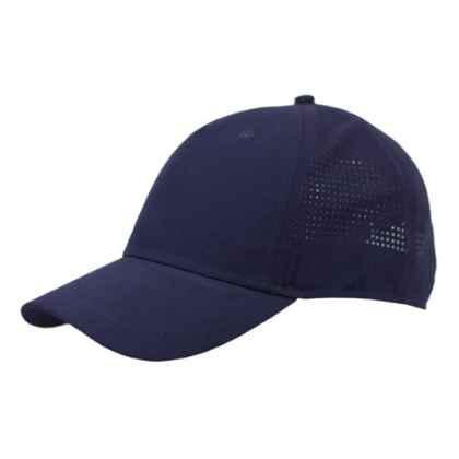 100% Polyester 5 Panel cap with laser cut detail to the sides/rear with Velcro adjuster