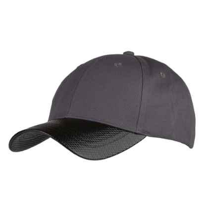 Chino Cotton 6 Panel cap with Carbon Effect peak and buckle adjuster