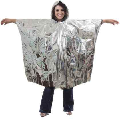 Silver Emergency Foil Poncho With Hood – pack of 4