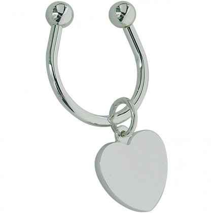 Key chain with heart-shaped plate