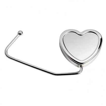 Hook for handbag heart-shaped silver plated